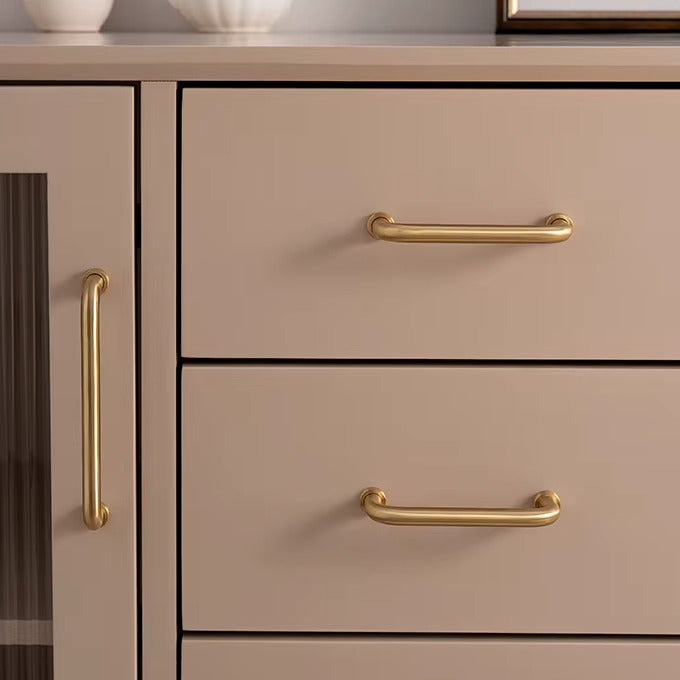 U-shaped solid brass cabinet pull in brushed brass