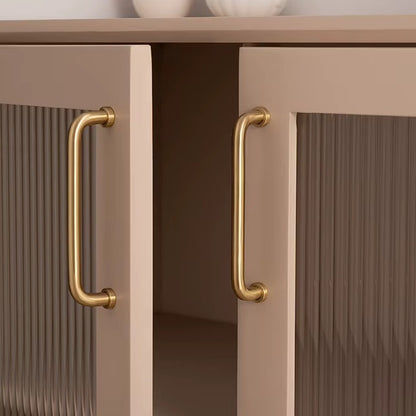 U-shaped solid brass cabinet pull in brushed brass