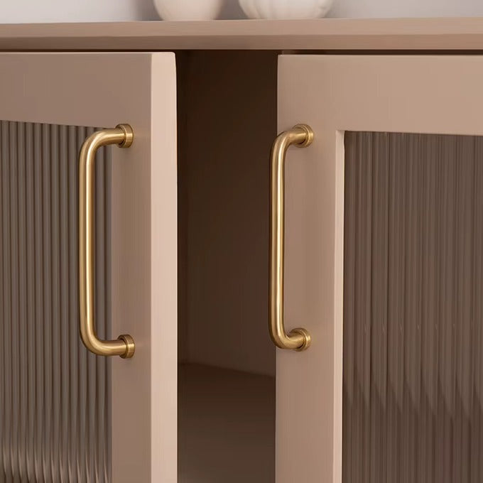 U-shaped solid brass cabinet pull in brushed brass